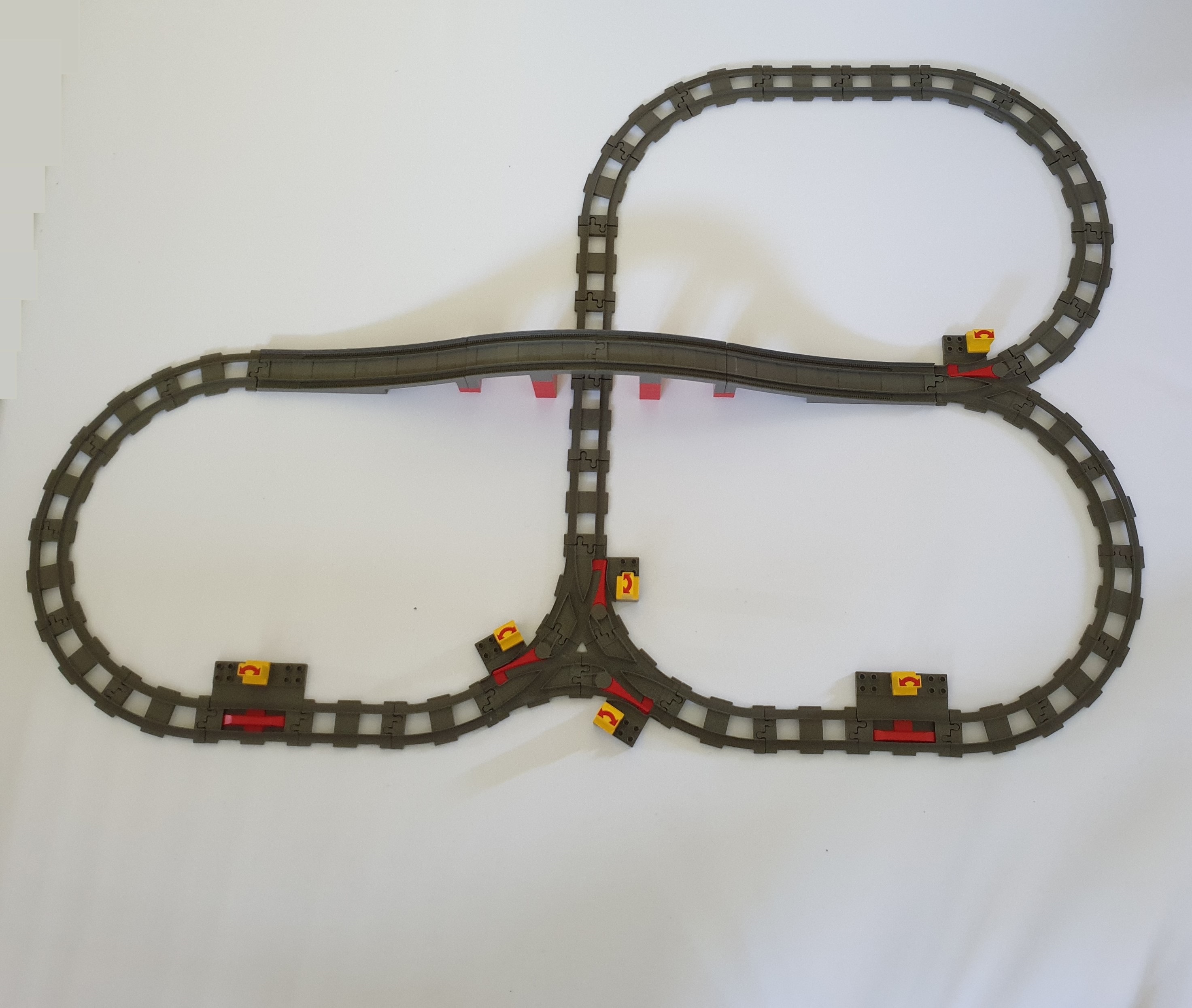 Lego Duplo Train Track Black Points Split Switch Siding Straight Track & Curve 