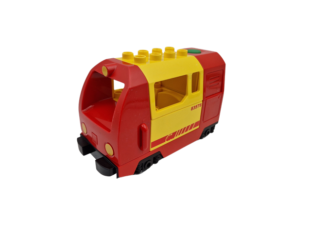 1 X Lego Duplo Électrique Chemin B-Ware Abgenutzt Locomotive Rouge Train  5135c01