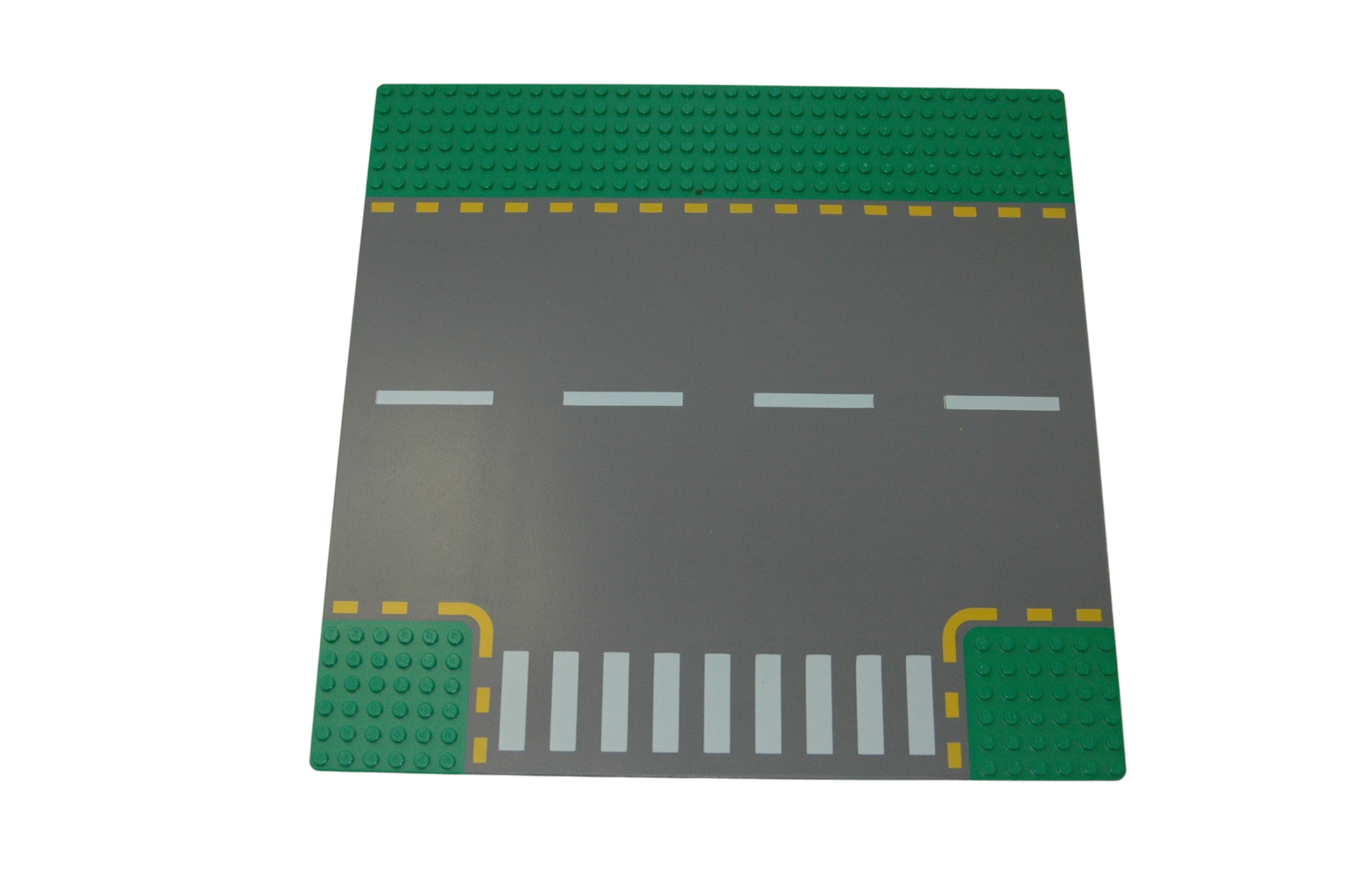 Lego® Straßenplatte 32x32 Platte Straße T Kreuzung GRÜN Gelbe Mark STREET ZUG